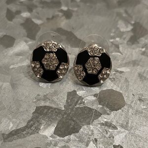 Crystal Soccer Ball Stud Earrings